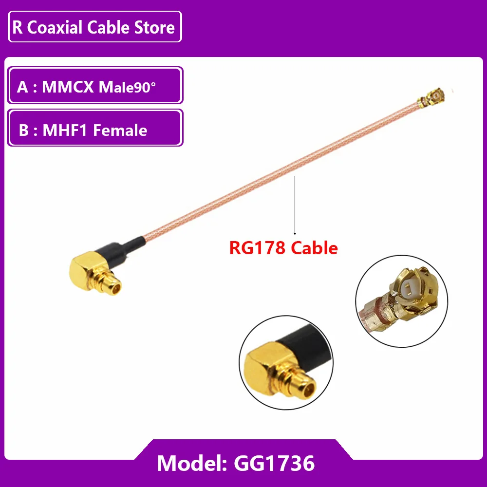 1 pz MCX spina maschio a IPEX1 U.FL IPX connettore femmina Jack RG178 adattatore per cavo Antenna a spirale cavo di prolunga coassiale RF
