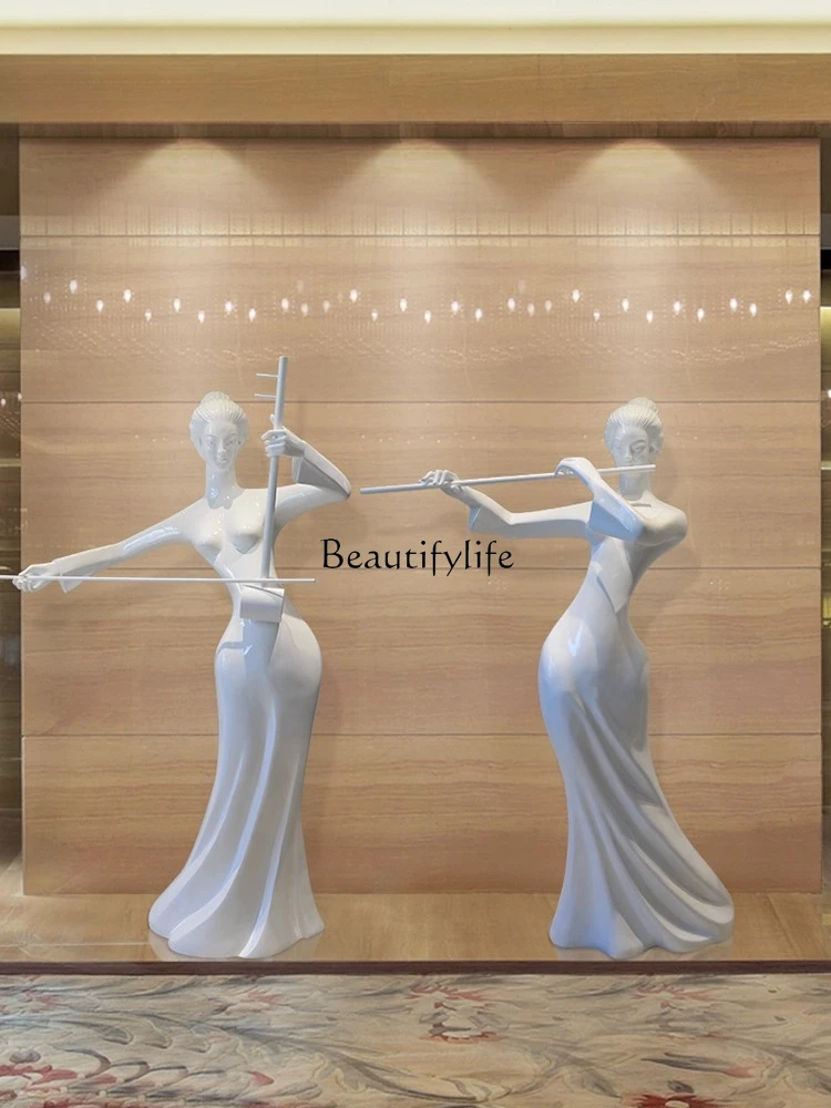 

**Sales Office Hotel Lobby Decoration Classical Musical Instruments Characters New Chinese Sculpture Crafts Large Floor Ornament