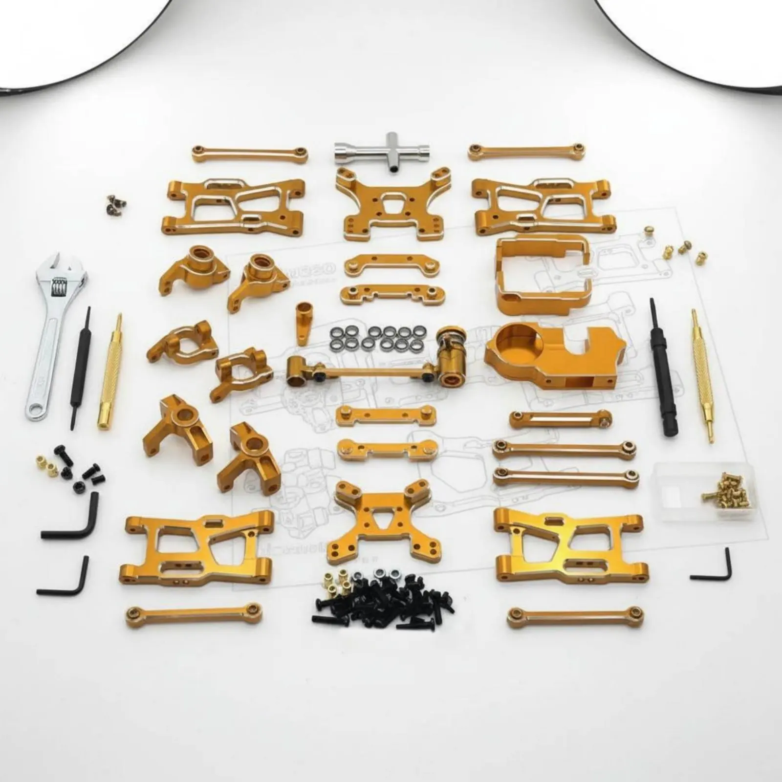 

Metal Modification Kit Long-Lasting Construction Aluminum RC Car Modification Set RC Car Chassis Wear Resistant for Racing