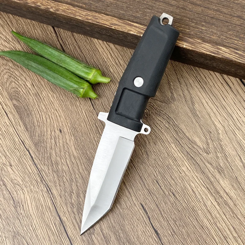 

Y-START 4CR12MOV steel Blade Black ABS head Handle Artificial leather sheath scabbard Survival Hunting Knife-NS2226