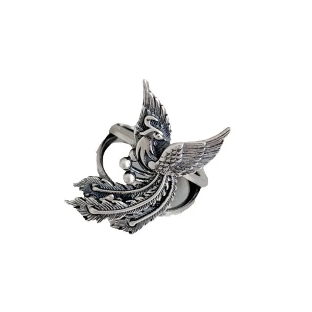 Vintage Silver Color Peacock Phoenix Ring for Women Adjustable Rings Engagement Wedding Ring Anniversary Jewelry Gifts