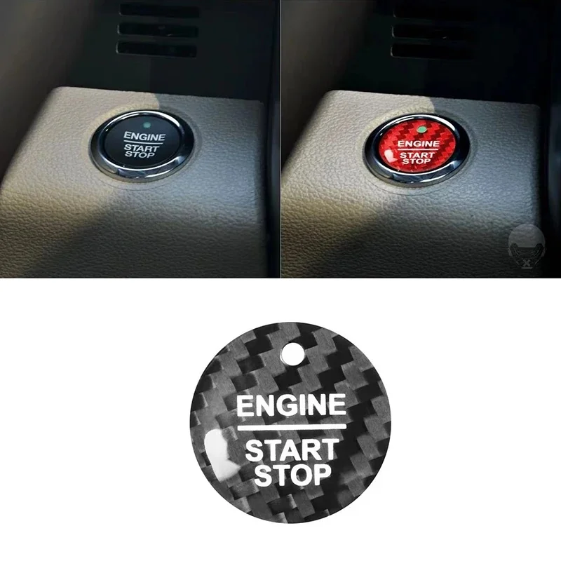 Carbon Fiber Start Stop Push Button Engine Ignition Switch Protective Sticker For Ford Focus Fiesta Puma Ranger Kuga MK7 MAX F15