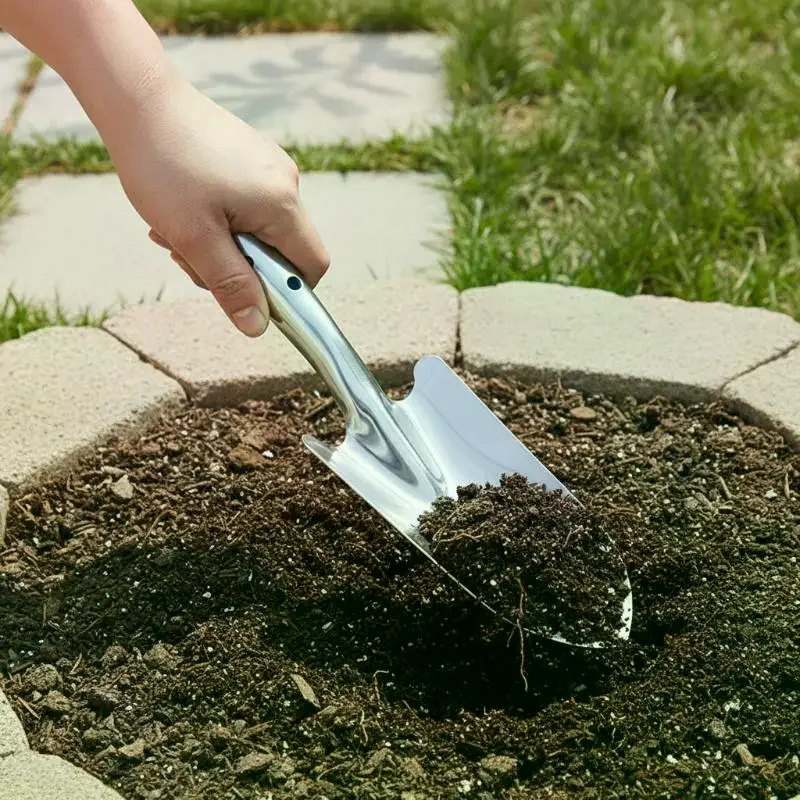 High Quality Stainless Steel Small Shovel with Ergonomic Handle for Easy Flower Planting in Gardens