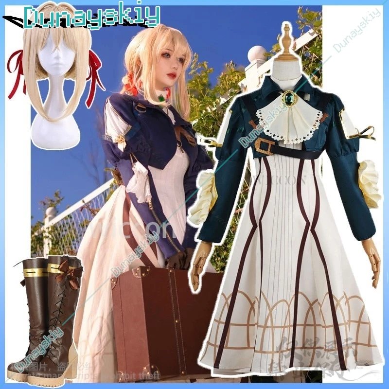 Anime Glass Garden Cosplay Costume pour femmes et filles, robe rétro personnalisée, Lolita Cos, perruques, chaussures, ensemble complet, Halloween, Noël