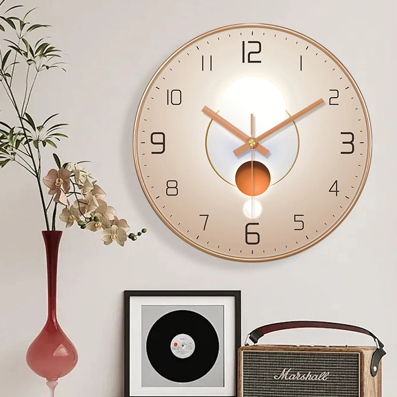 Lighting Home Decor Wall Clocks - Moderne Minimalistische Wanduhr 2D Softlight-Zifferblatt Geräuschlose