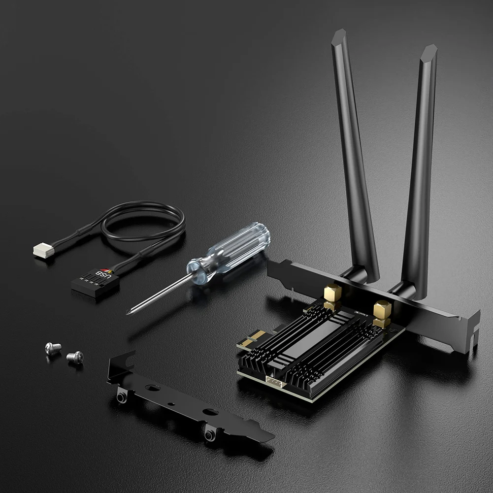 WiFi 7 PCIE WiFi Card Bluetooth 5.4 Tri-Band 2.4G/5G/6Ghz Wireless PCIe WiFi Adapter 802.11BE WiFi 6 Card for PC Windows 10/11