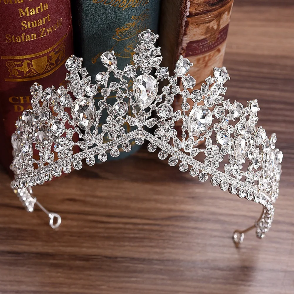 Brilhante Casamento Coroa Nupcial Tiaras Strass Headwear Nupcial para Festa Princesa Noiva Headband Pageant Headdress Mulher Hairband