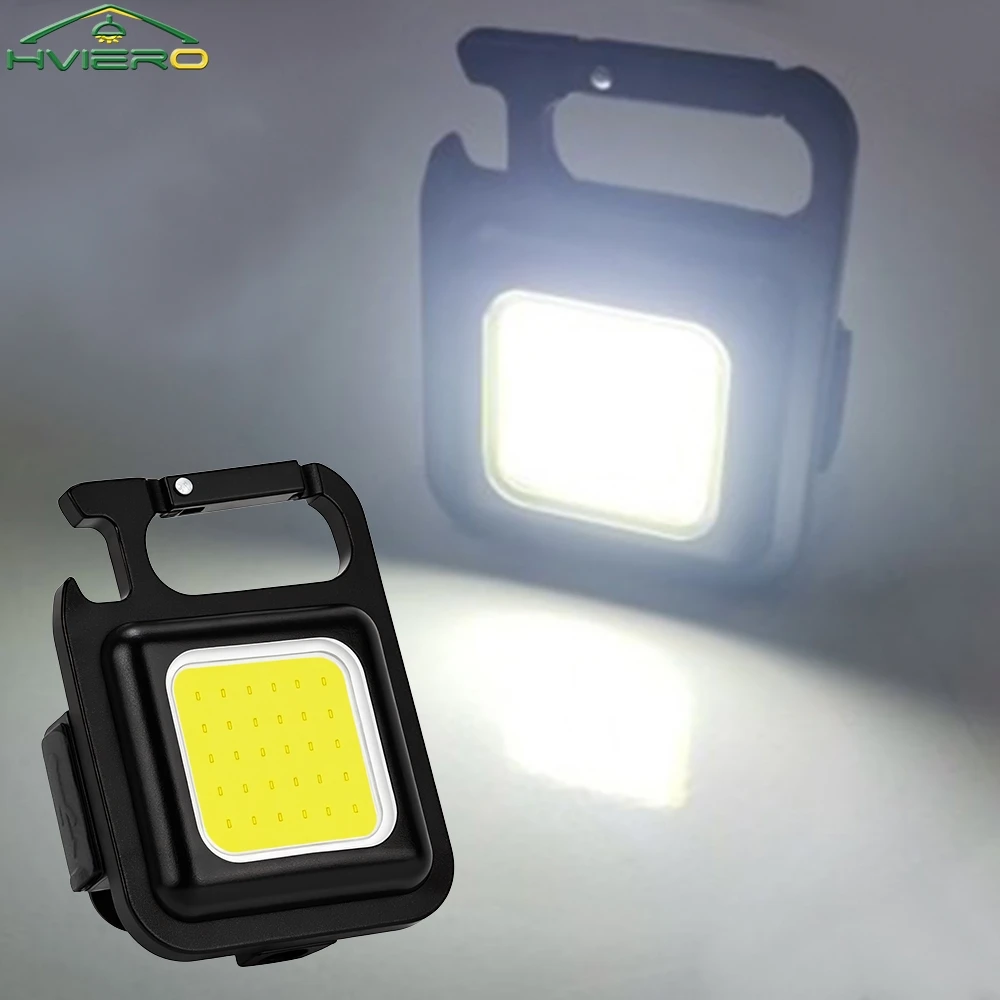 Mini Flashlight Keychain Carry LED Light Work High Power Flashlights Waterproof USB Charge Hard Lamp Outdoor Lighting Highlight