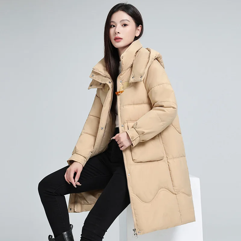 

High Quality Women Winter Thick Warm Cotton Jacket Women Parkas Thicken Medium and Long Fashion Warm Padded Jacket Padded Jacket