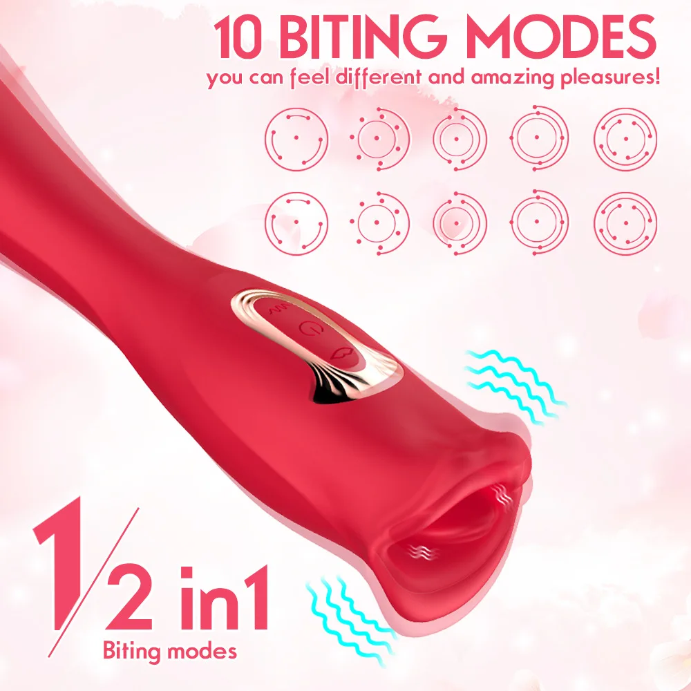 Female Vibrator Tongue Licking Clitoris High-frequency Vibration Masturbator 2-in-1 Sex Toy