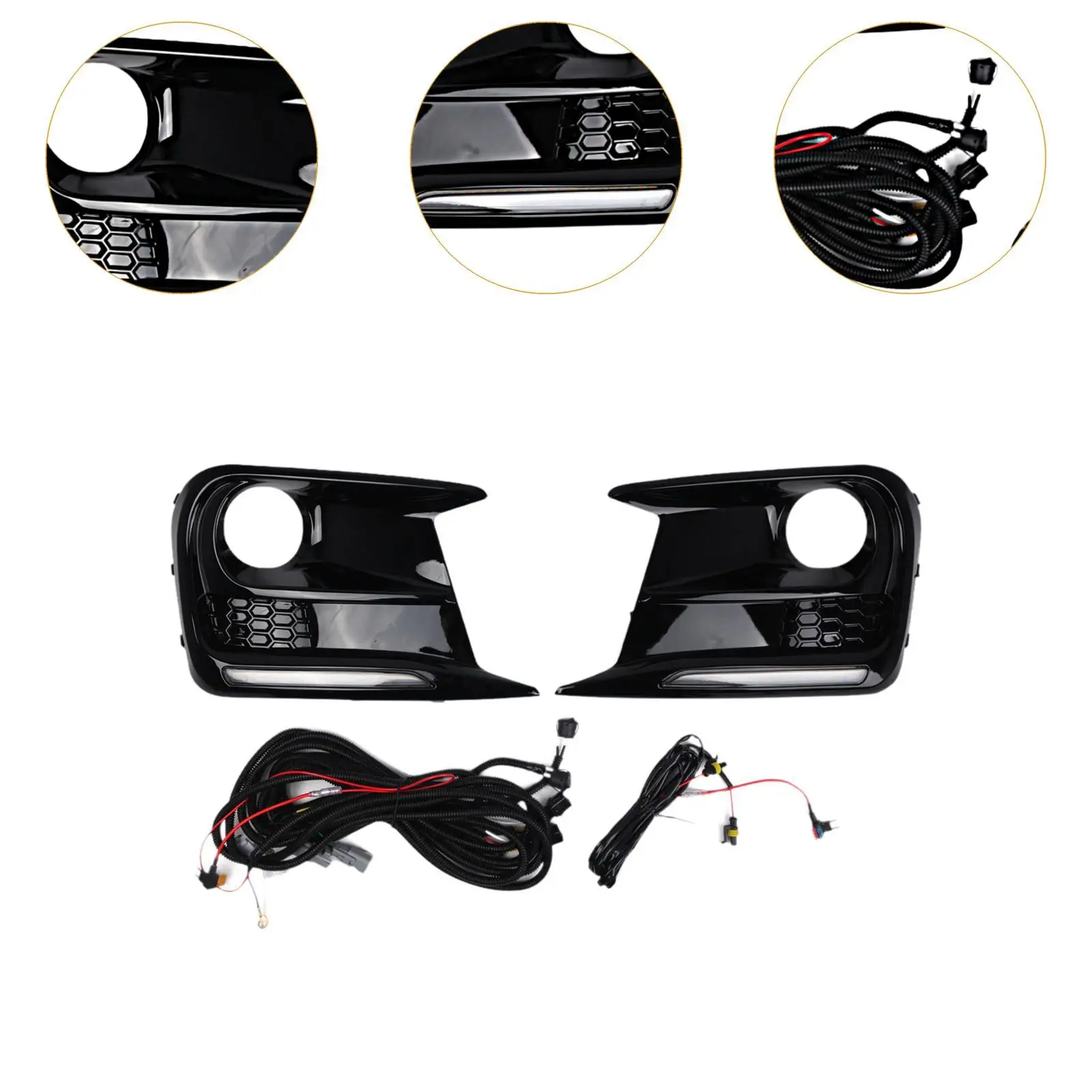 

Fog Light Set with Bezel Cover Daytime Running Lamp Auto Accessory for Subaru WRX STI