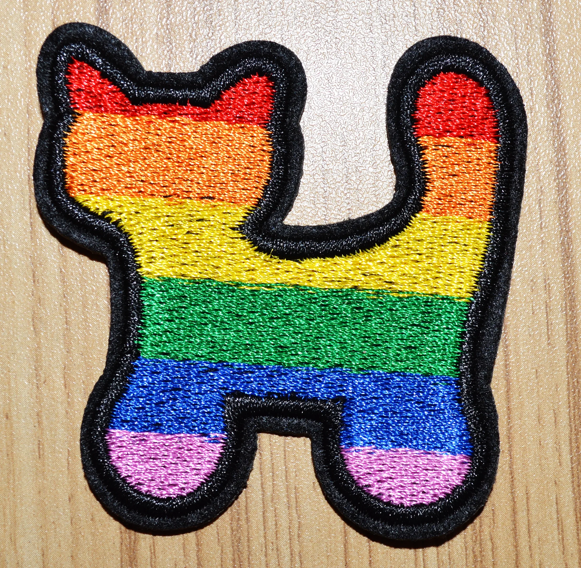 

New ! Friend Cat gay lesbian pride rainbow LGBT applique iron on patch new