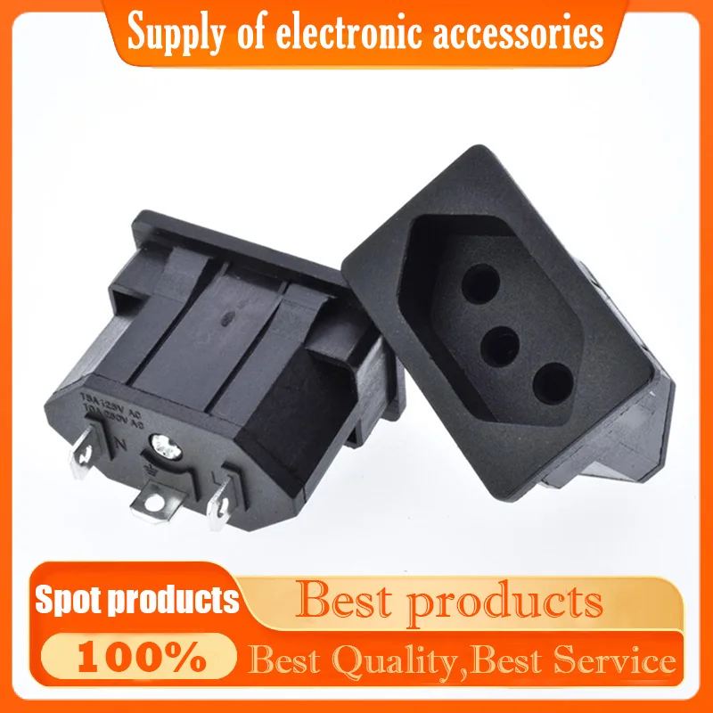 Black embedded industrial outlet Brazilian standard Inverter output socket 250V 15A universal electrical AC power socket