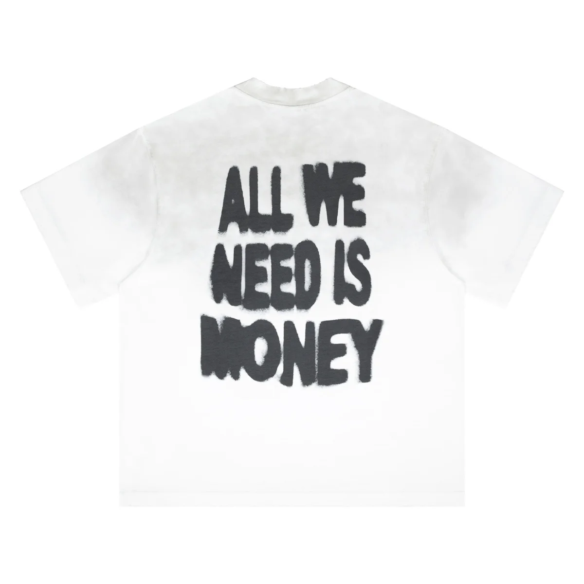 SUPER WAY Gradient Print White T-Shirts Men's Casual Short Sleeve T-Shirt Comfortable Soft Cotton Fashion Top F-546#