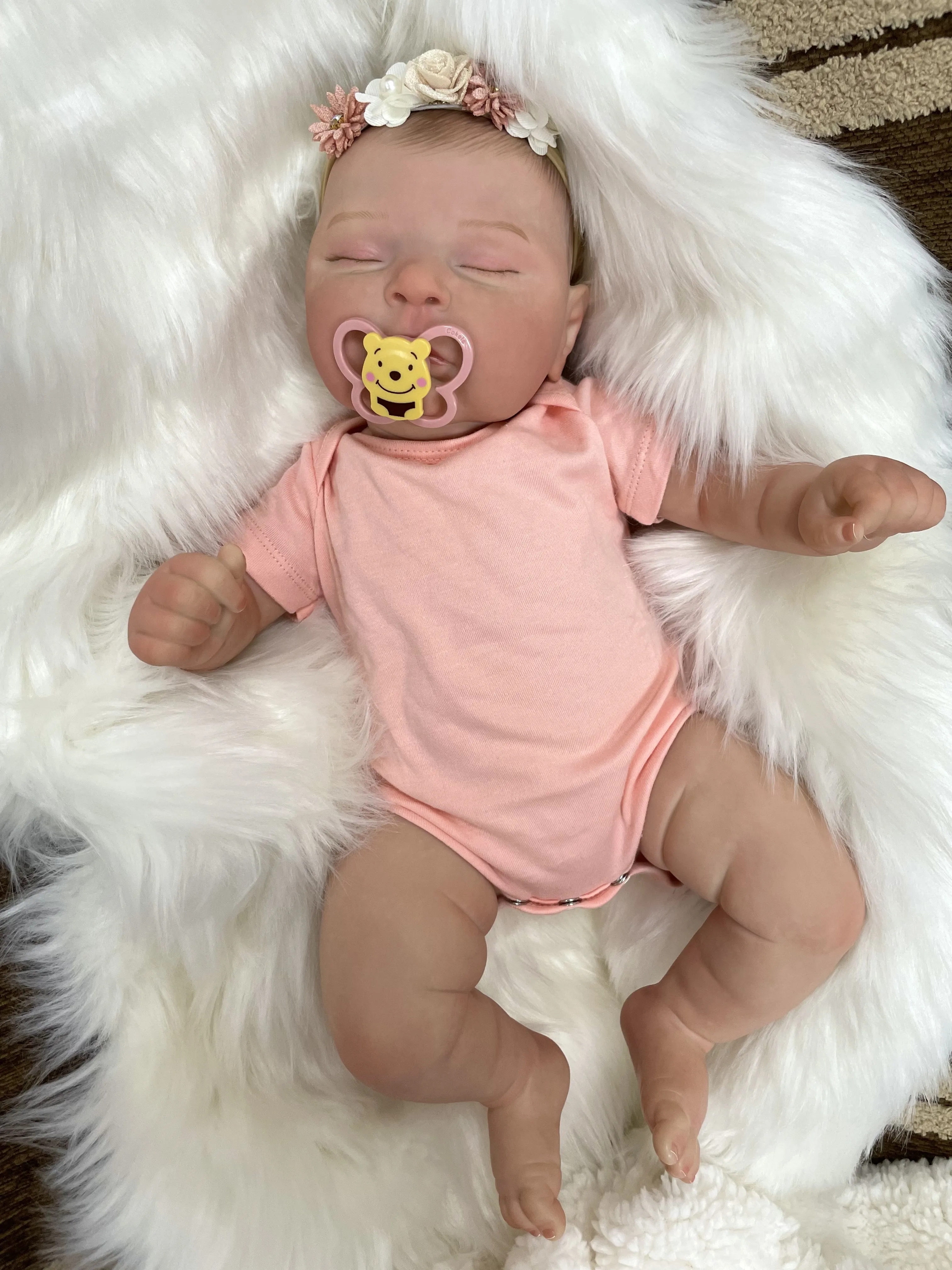 Cokela 48 cm realistische Silikon-Neugeborene, wiedergeborene Babypuppe, 29 Zoll, süße Vinylpuppe, echte weiche Haptik, Kinderspielzeugpuppe, Urlaubsgeschenke