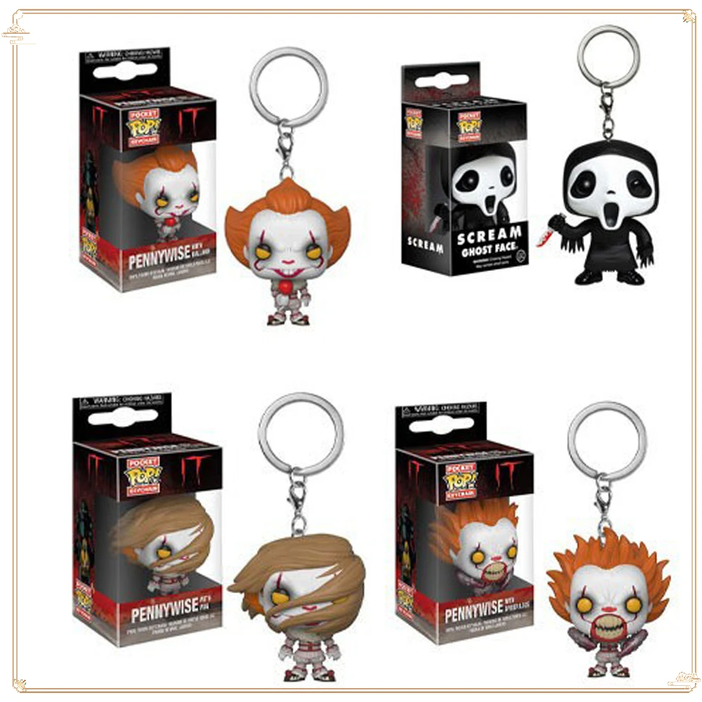 

FUNKO Pocket Scream IT Keychain Classic Doll Pennywise Ghost Face Backpack Pendant Fun Birthday Collection Holiday Gift Keychain