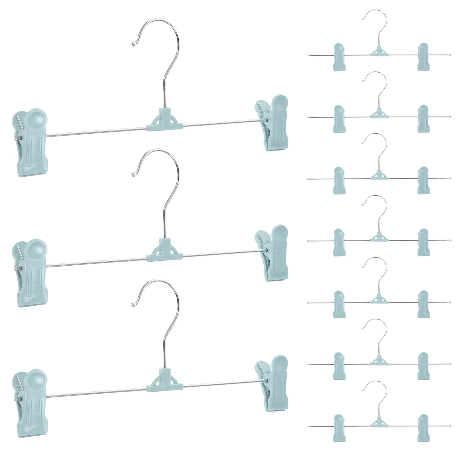 

10 Pcs Nordic Clothes Hanging Rack Folding Hangers Plastic Pant Pants With Clip