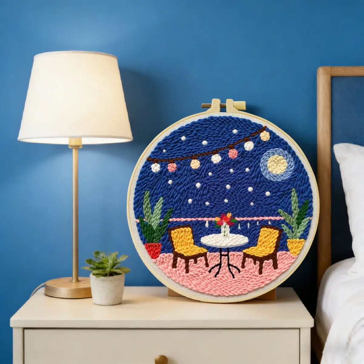 20X20CM/7,87 Zoll Tisch-Sticknadel-Set, Stickerei-Kit, Strick-Stickerei, DIY Handgemachtes Geschenk, Nadelkunst – Detail 6