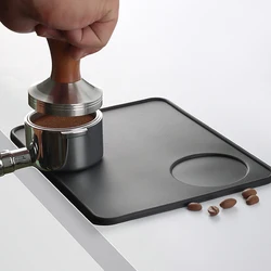 Anti-skid Coffee Tamper Mat Food Grade Silicone Pad Espresso Coffee Tamping Corner Black Thicken Mat for Office Bar Shop