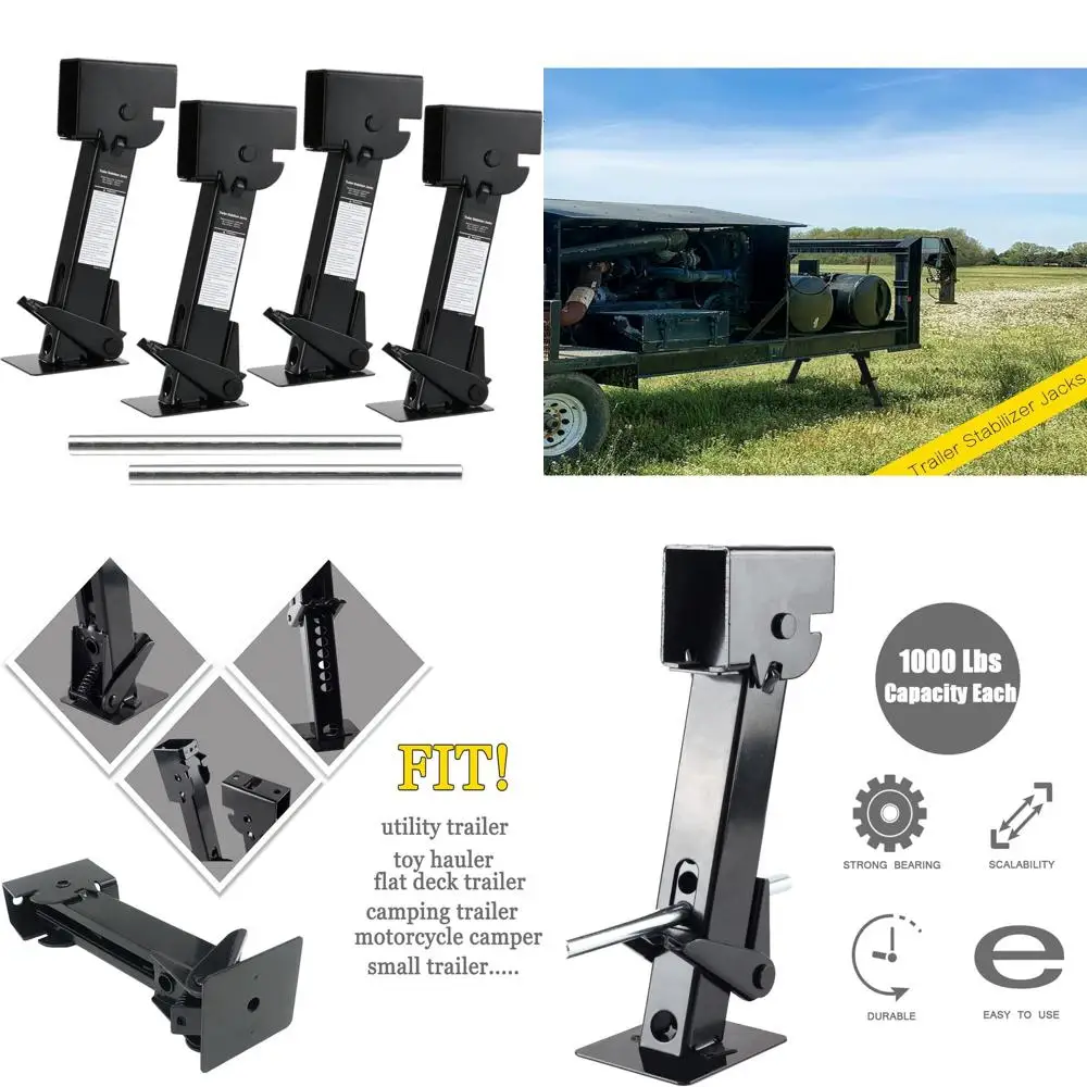 

4-Piece Telescoping Trailer Stabilizer Jacks, 1000lbs Capacity Each for RVs and Campers