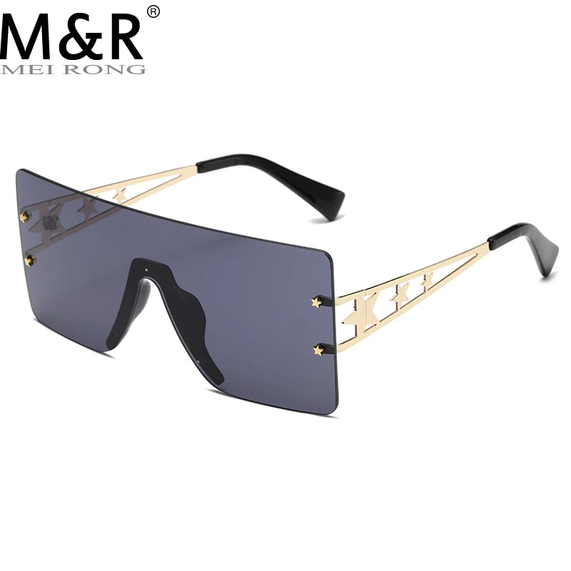 

Five-pointed Star Square Rimless Sunglasses Women Fashion Luxury Brand Frameless Sun Glasses For Men OnePiece Eyeglasses Shades