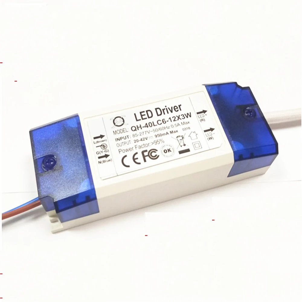 

led driver 30W 900ma AC 85 - 265v input led transformer 6-12x3W 20-42V 20pcs/lot