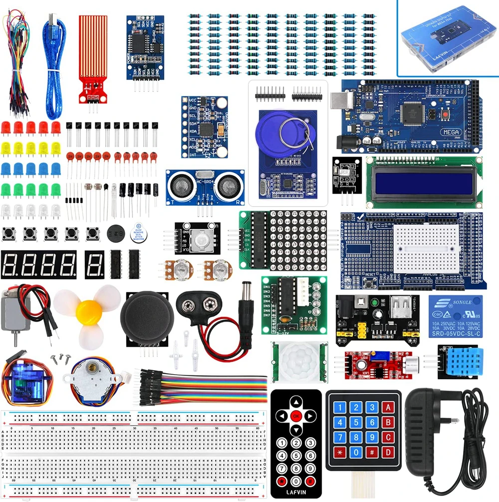 LAFVIN MEGA 2560 Project The Most Complete Starter Kit for Arduino Mega2560 Nano with LCD1602 IIC / Ultrasonic Sensor / Tutorial