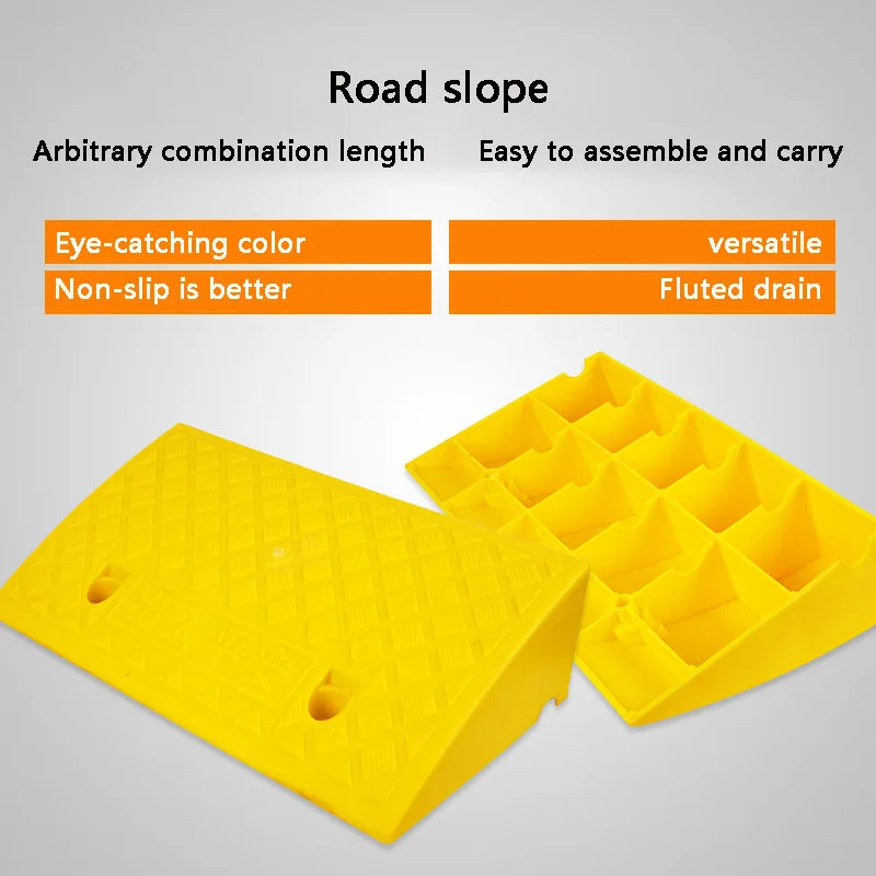 50*50*19cm Plastic PVC Road Slope Ramp Pad Portable Car Step Uphill Triangle Mat Curb Rubber