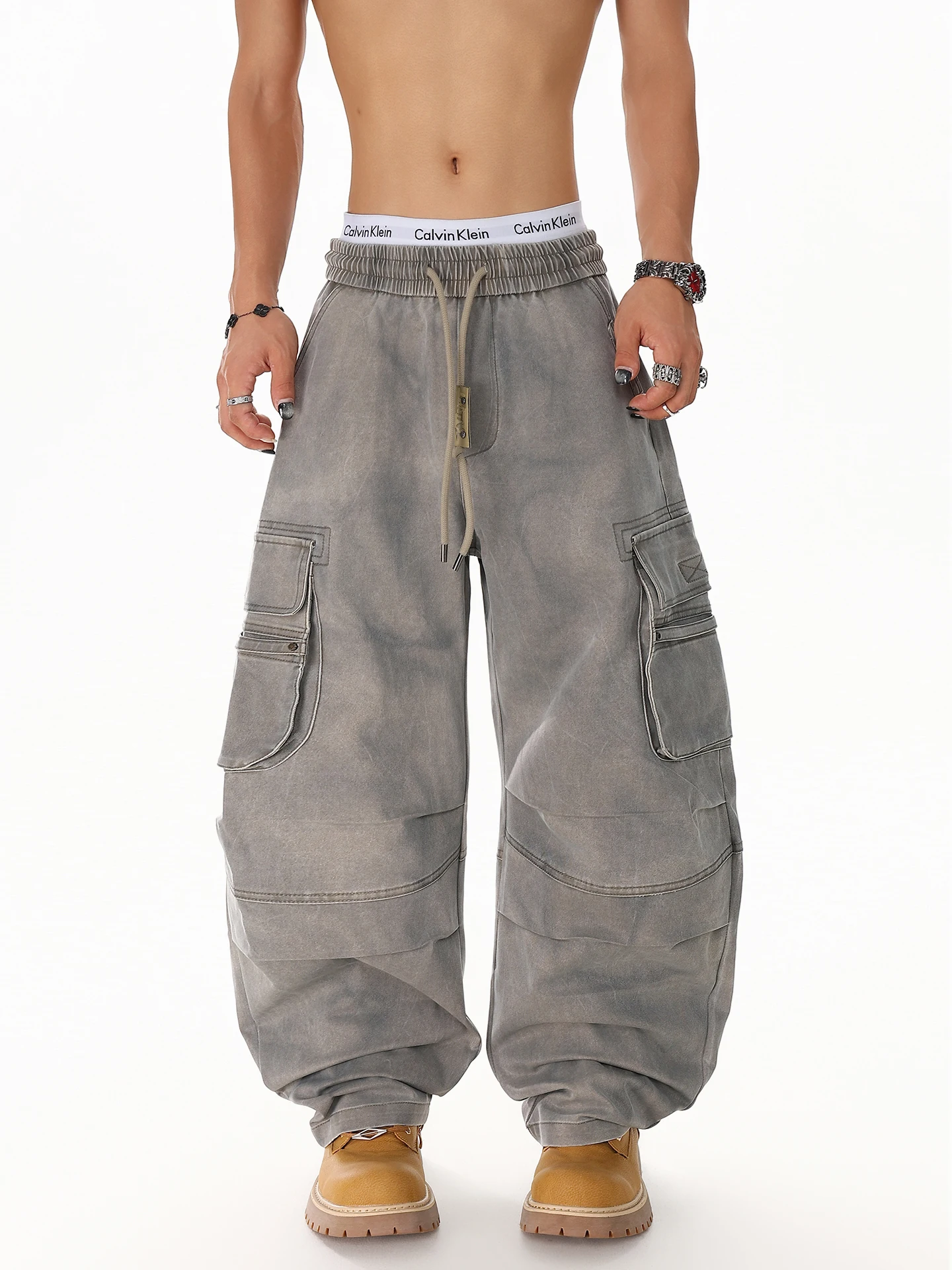 

American Style Streetwear Loose Fit Casual Pants for Men with 3D Pockets Spring 2026 New Fashion Versatile Knife Leaf Pants