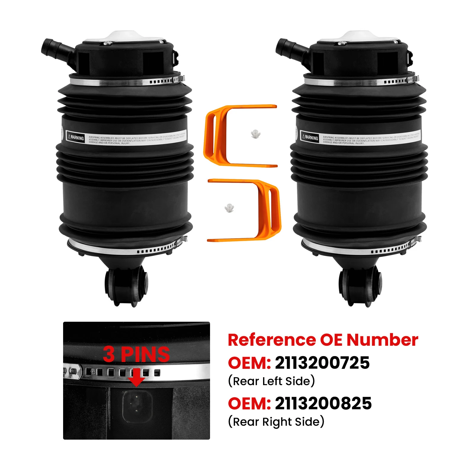 2x Rear Air Spring Bag Bellows R & L For Mercedes EClass Estate W211 S211 CLS500 for E-Class CLS-Class W219 Bellows New