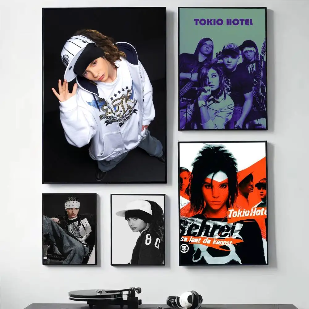 

T-Tokio Hotel Bill Tom KaulitzS Rock Band Poster HD Quality Wall Art Retro Posters For Home Room Wall Decor Self Adhesive