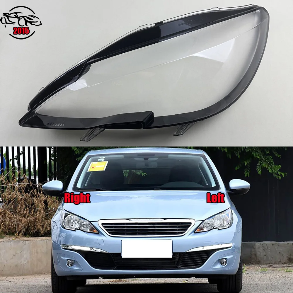 Für Peugeot 308S 2015 Vordere Scheinwerferabdeckung Transparente Lampenschale Scheinwerferglas Plexiglas Ersatz für Original-Lampenschirm