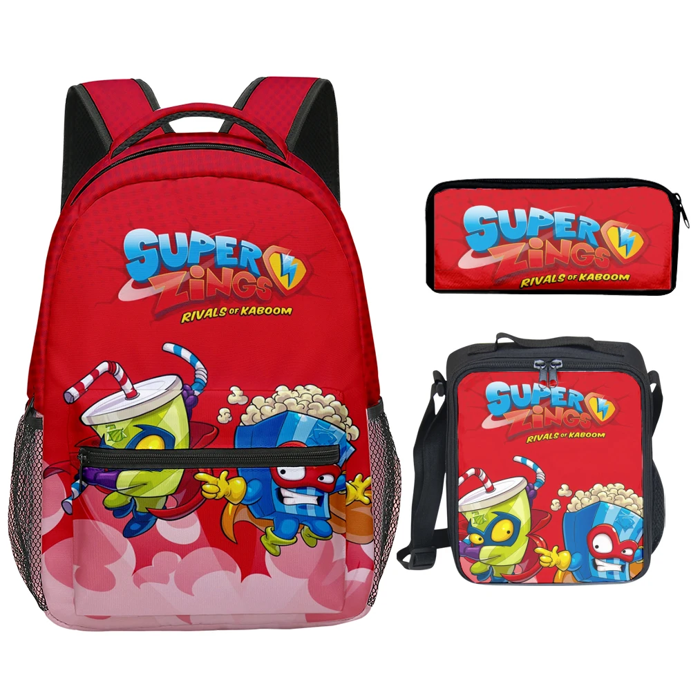 

Luxury Popular Superzings 3D Printed 3pcs/Set student School Bags Travel Notebook Backpack Crossbody Lunch bag Pencil Case