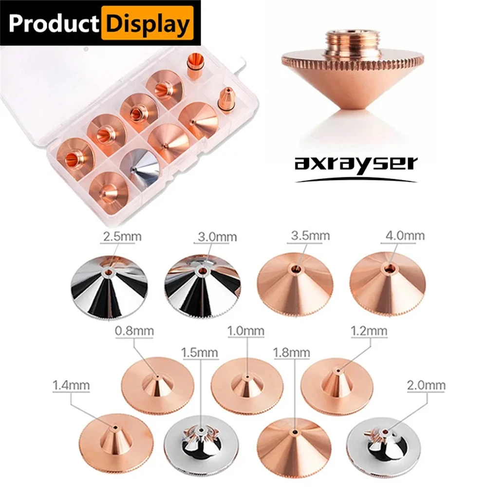 Imagem -05 - Axrayser 10 Peças Todos os Tipos de Bicos a Laser Bico de Corte de Fibra Dupla Única para Raytools Precitec Wsx Bodor Han Cabeça