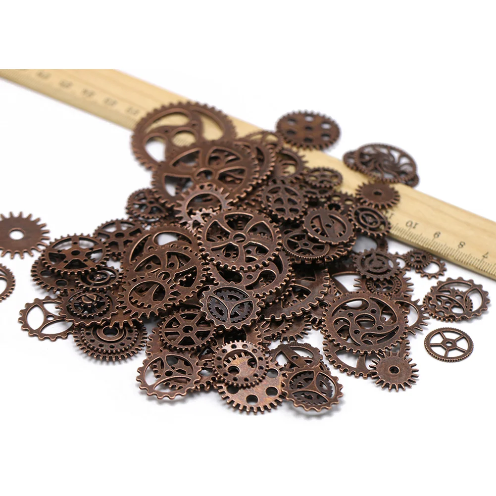 50pcs Assorted Steampunk Gears Charms Pendant Clock Watch Wheel Gear for DIY Crafting Jewelry Making Accessory (Mixed Co