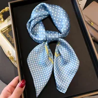 1PC 70*70cm Polka Dot Print Head Scarf for Women Silk Square Scarves Foulard Bandana Fashion Decorate Hijab Female Neckerchief