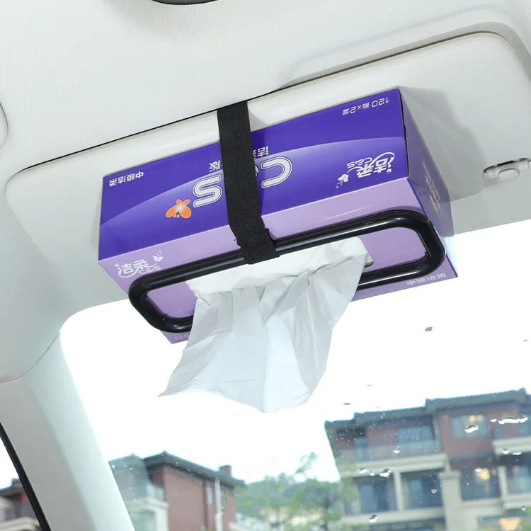 Car Tissue Rack Clip For Car Universal Sun Visor Napkin Box Seat Back Tissue Holder Auto Interior Elastic Hanging Paper Cover