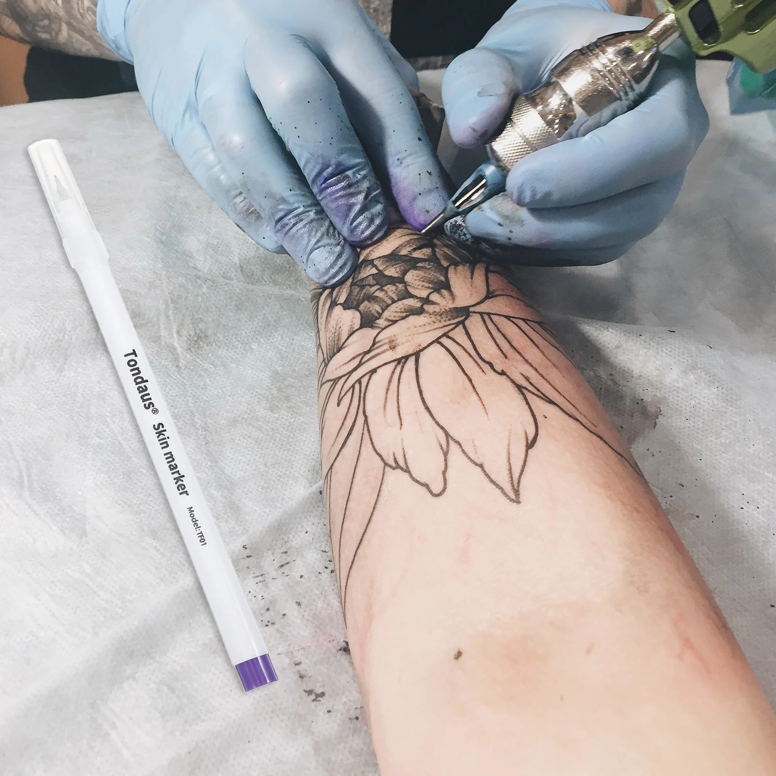 10 Uds marcadores de tatuaje pluma de piel rotuladores posicionamiento tinta al óleo pintura lápiz punta fina todos