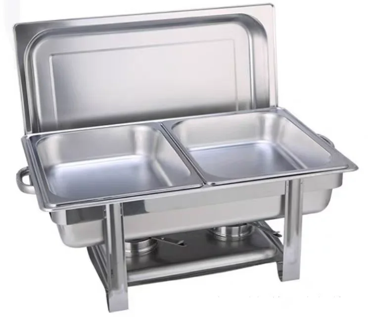Chafing Dish Buffet Set Stainless Steel Chafer with Half Size Pans Rectangle Catering Warmer for Party