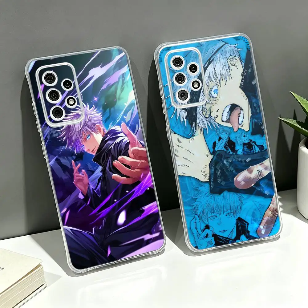 Gojo Satoru Anime J-Jujutsu Kaisen Fashion Transparent Soft Silicone Phone Case For Samsung S25+ S24 S23 S22 S21 Plus
