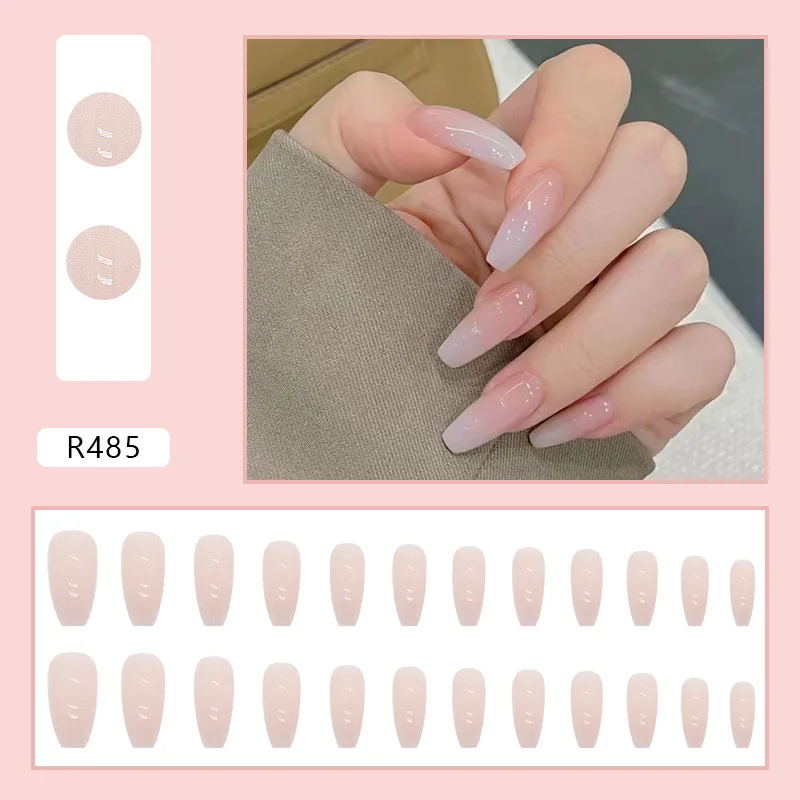 24Pcs/Box Fake Nails Press On  Heart False   Nail Tips Sticker Nail Set   Nail Art