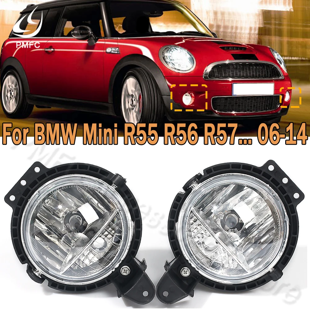 PMFC Car Fog Light With Bulb Driving Lamp For BMW Mini R55 R56 R57 R58 Clubvan Clubman Cooper Roadster Countryman 63172751295