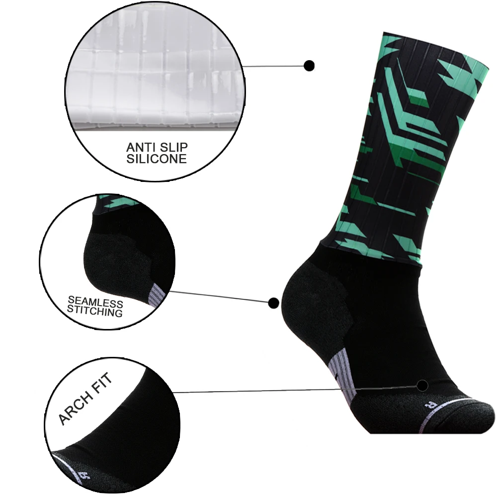 Seamless 2024 Anti Professional Bike Socks Team Aero Slip Cycling Sport Socks Road Bicycle Socks Outdoor Racing Bike Compression