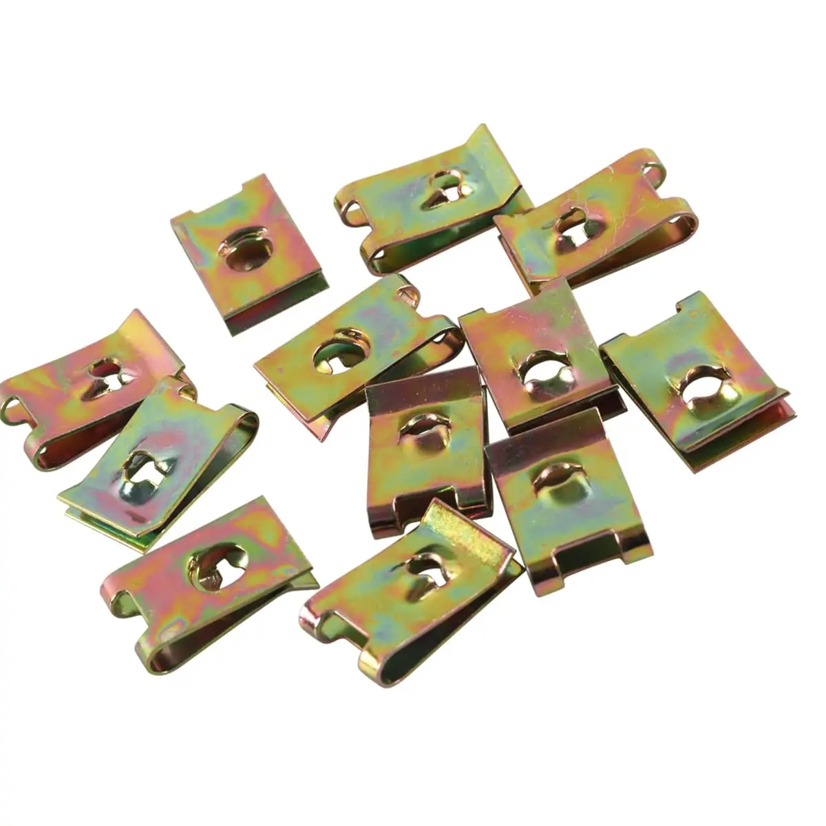 120 Stück Stahl-Clipmuttern/Blattfeder-U-Muttern, Sortiment an Schnellbefestigern – ideal für die Montage von Verkleidungsteilen an Autos und Motorrädern. – Detail 6