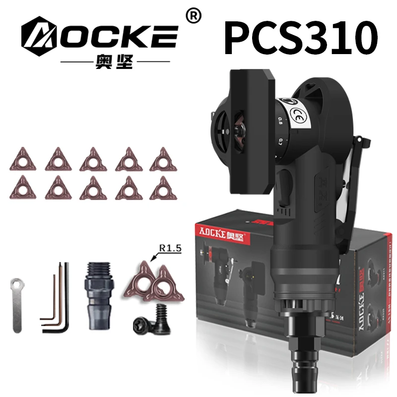 AOCKE AX310 Pneumatic Chamfering Machine Mini Angle Grinder Air Chamfering Arc Air Beveling Machine for Trimming and Deburring