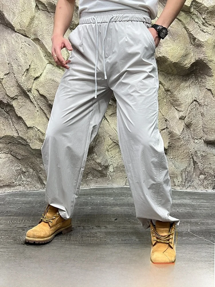 

Уличные легкие дышащие повседневные брюки, весна-лето, прямые брюки с высокой талией, свободный крой, молодежная тонкая модель Vitali Sle