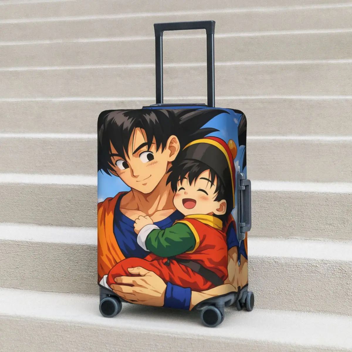 Minimal Red Goku Dragon Ball Suitcase Cover Useful Travel Protection Luggage Supplies Holiday