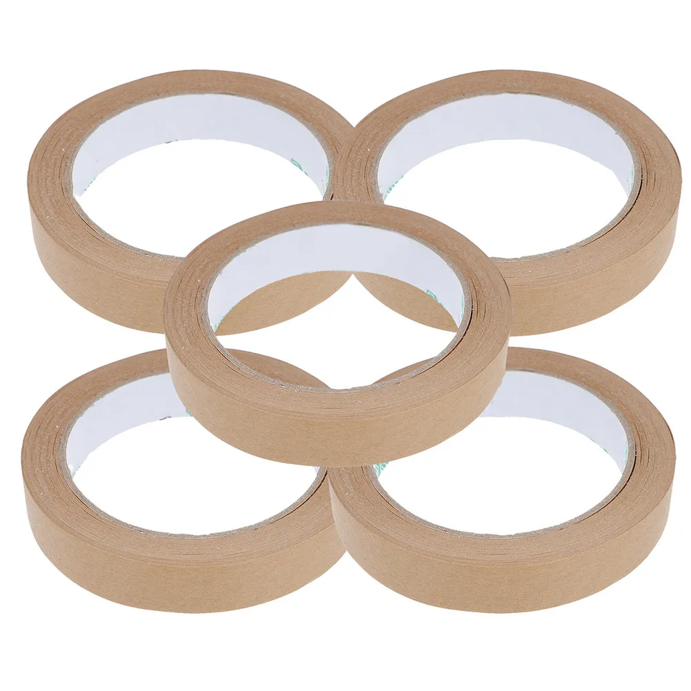 5pcs-kraft-paper-tapes-oil-solvent-resistant-high-tack-tape-for-industrial-packaging-mailing-boxes-storage-seal