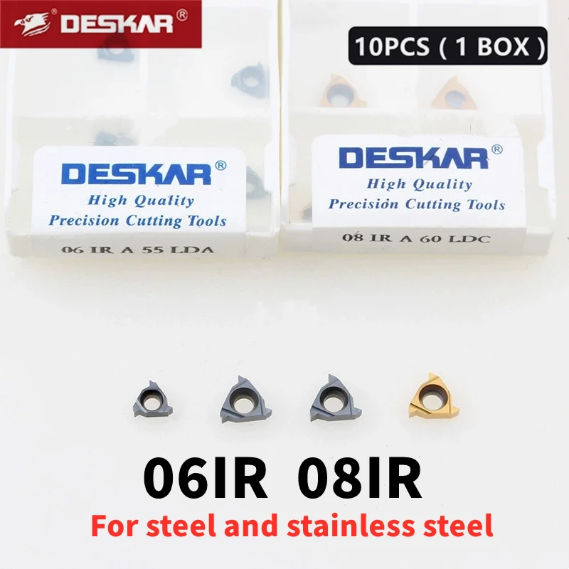 

Deskar Original 06Ir 08Ir A55 A60 0.5Iso 0.75Iso 1.0Iso 1.5Iso 1.25Iso Lda Ldc Lathe Turning Thread Tool Thread Cnc Blade for Steel Parts Stainless Steel