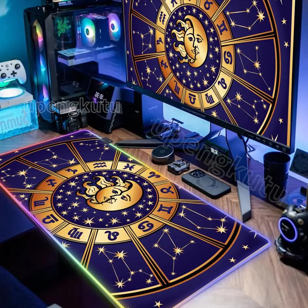 

Коврик для мыши RGB Magic Card Tarot 40X90CM, компьютерный ПК, большой размер, многоразмерная светодиодная клавиатура с принтом, офисный коврик для рабочего стола
